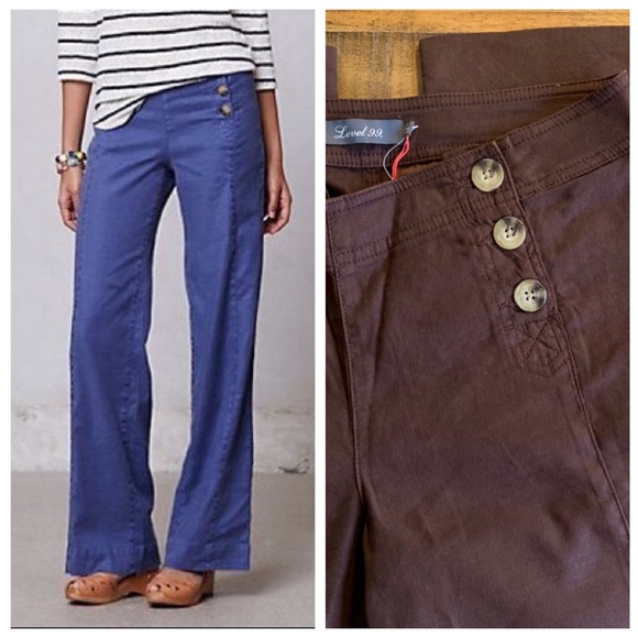 NWT Level 99 • Anthro • Wide Leg Sailor Trousers - Picture 1 of 8